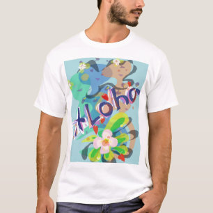 Aloha hawaiisches Blumen-und Hula Tänzer-Party T T-Shirt