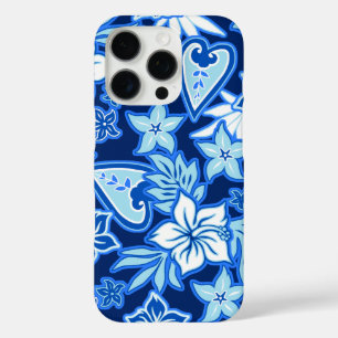 Aloha Heart Hawaiian Hibiskus Tropical Blue iPhone 16 Pro Hülle