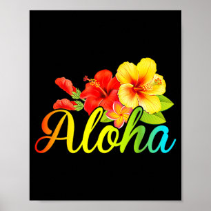 Aloha-Hemd hawaiianische Blume Hawaii-Urlaub Fraue Poster