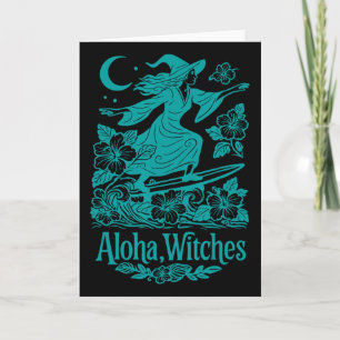 Aloha Hexen Surfen Hexe Hawaii Halloween Tropisch Karte