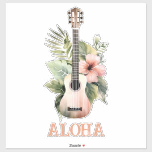 Aloha Hibiskus Blume Guitar Aufkleber