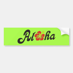 Aloha Hibiskus - flaches Hawaii Design + Ihre Idee Autoaufkleber