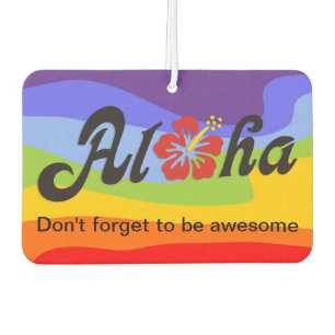 Aloha Hibiskus - flaches Hawaii Design + Ihre Idee Autolufterfrischer