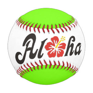 Aloha Hibiskus - flaches Hawaii Design + Ihre Idee Baseball