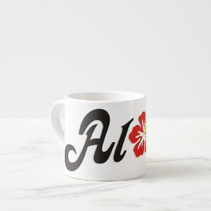 Aloha Hibiskus - flaches Hawaii Design + Ihre Idee Espressotasse