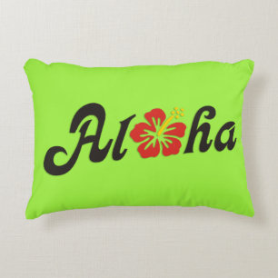 Aloha Hibiskus - flaches Hawaii Design + Ihre Idee Zierkissen