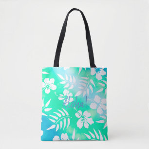 Aloha Hibiskus Green und Blue Floral