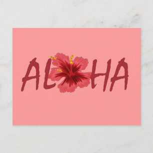 Aloha Hibiskus Hawaii Postkarte