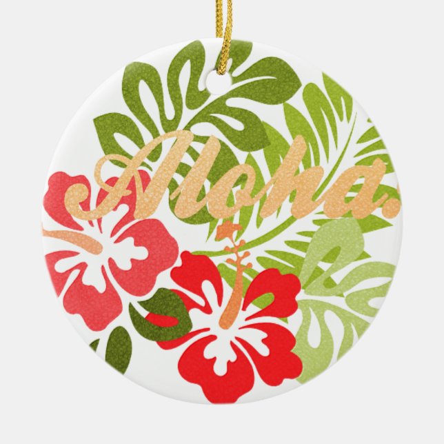 Aloha Hibiskus Keramik Ornament (Vorne)