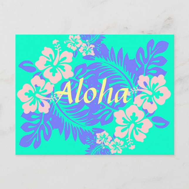 Aloha Hibiskus Postkarte (Vorderseite)