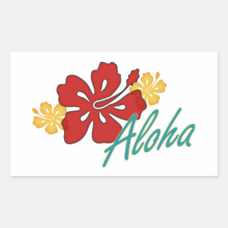 Aloha Hibiskus Rechteckiger Aufkleber