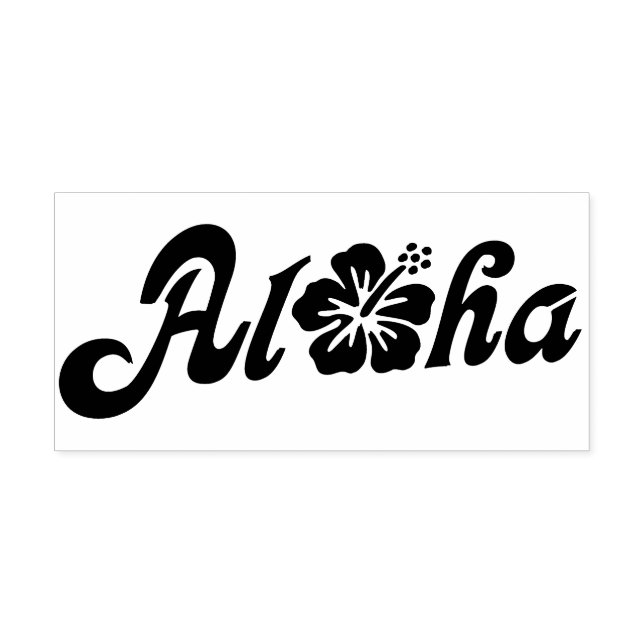 Aloha Hibiskus - solides Hawaii Design + Ihre Idee Permastempel (Design)