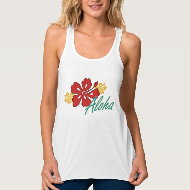 Aloha Hibiskus Tank Top (Vorderseite)