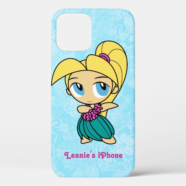 Aloha Honeys Blond Hula Girl Hawaiian Hibiskus Case-Mate iPhone Hülle (Rückseite)