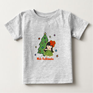Aloha Honeys Christmas Hawaiian Hula Girl Baby T-shirt