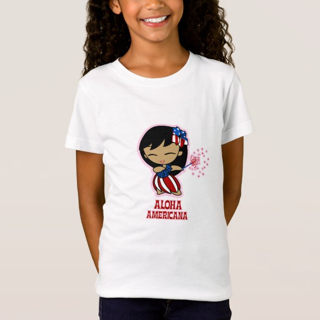Aloha Honeys Firecracker Hula Girl Ladys T - Shirt (Vorderseite)