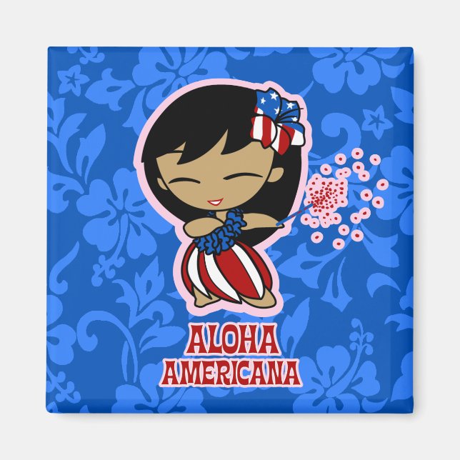 Aloha Honeys Firecracker Hula Girl Magnete (Vorne)
