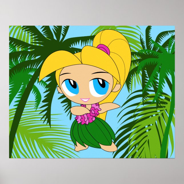 Aloha Honeys Hawaiian Blond Hula Girl Poster (Vorne)