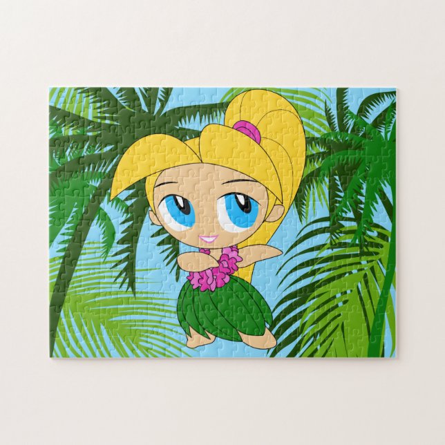 Aloha Honeys Hawaiian Blond Hula Girl Puzzle (Horizontal)
