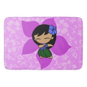 Aloha Honeys Hawaiian Hibiskus Vintag Hula Girl Badematte