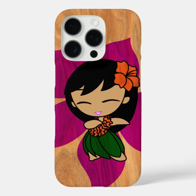 Aloha Honeys Hawaiian Hula Girl Imitats Wood Viole Case-Mate iPhone Hülle (Rückseite)