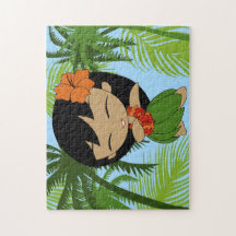 Aloha Honeys Hawaiian Hula Girl mit Orange
