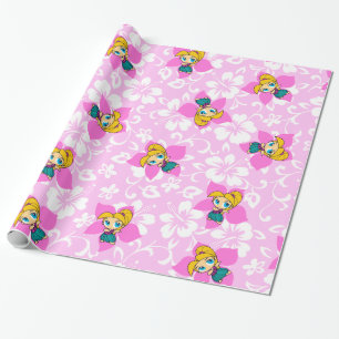 Aloha Honeys Hawaiian Hula Girl Wrapping Paper Geschenkpapier