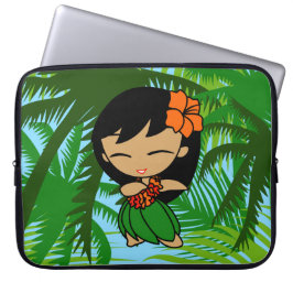 Aloha Honeys Hawaiian Palms Hula Girl Wetsuit Laptopschutzhülle