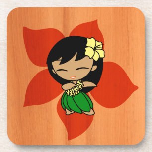 Aloha Honeys Hawaiianischer Hibiskus Vintage Hula Untersetzer