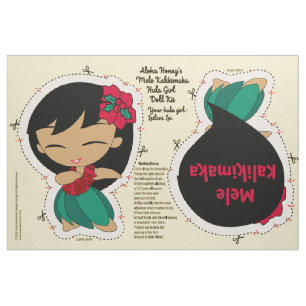 Aloha Honeys Holiday Hula Girl Doll Kit Pattern Stoff