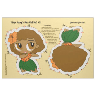 Aloha Honeys Hula Girl Doll Kit und Muster Stoff