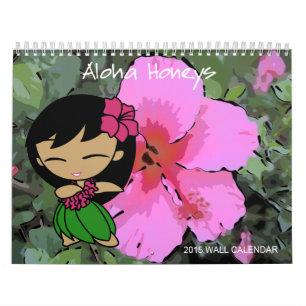Aloha Honeys Hula Girl Floral 2015 Kalender