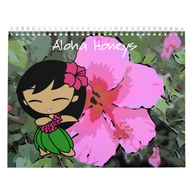 Aloha Honeys Hula Girl Hawaiian Floral Kalender (Titelbild)