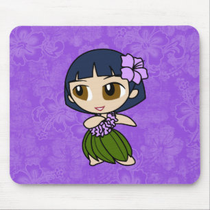 Aloha Honeys Hula Girl Hibiskus Mousepads