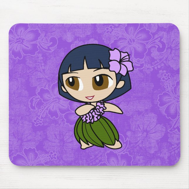 Aloha Honeys Hula Girl Hibiskus Mousepads (Vorne)