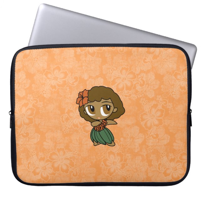 Aloha Honeys Hula Girl Hibiskus Neoprene Laptopschutzhülle (Vorderseite)