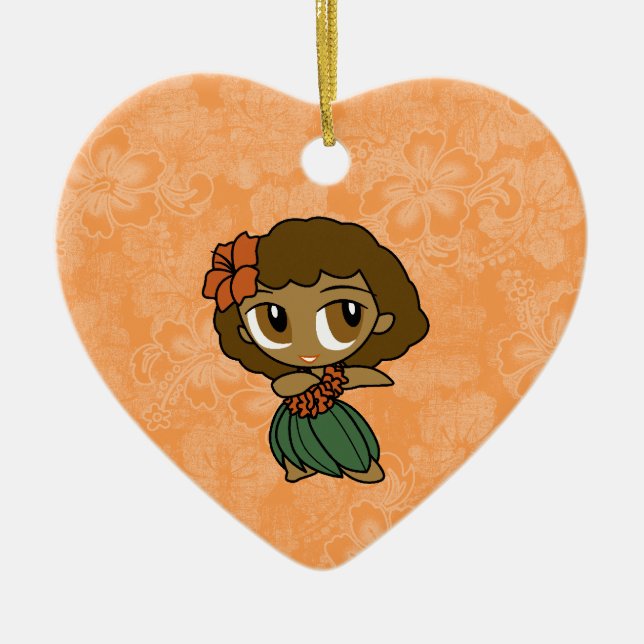Aloha Honeys Hula Girl Hibiskus Ornamente (Vorne)