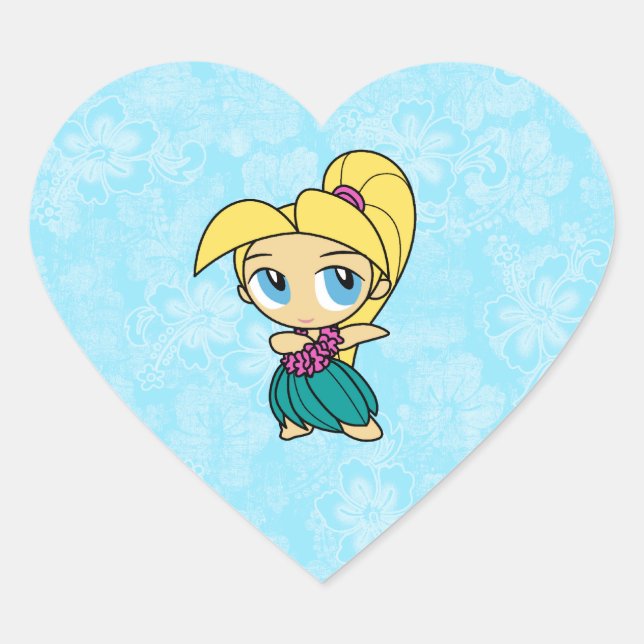 Aloha Honeys Hula Girl Hibiskus Stickers (Vorderseite)