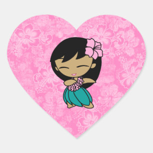 Aloha Honeys Hula Girl Hibiskus Stickers