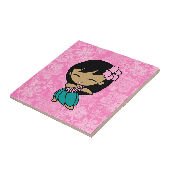 Aloha Honeys Hula Girl Hibiskus Tile Trivets Fliese (Seite)