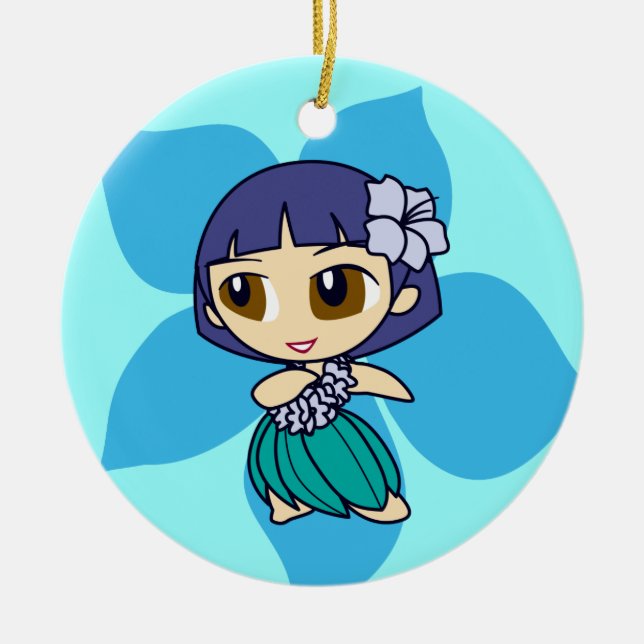 Aloha Honeys Hula Girl Ornaments Keramik Ornament (Vorne)