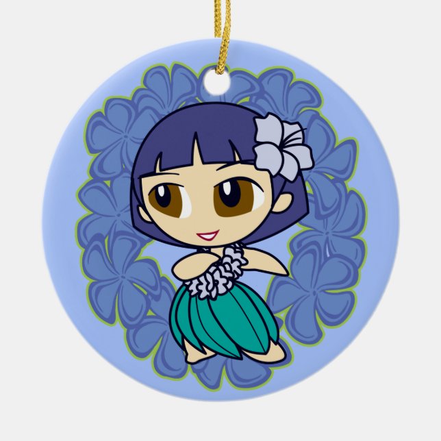 Aloha Honeys Hula Girl Ornaments Keramik Ornament (Vorne)