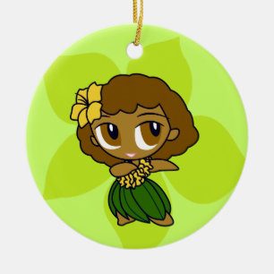 Aloha Honeys Hula Girl Ornaments Keramikornament