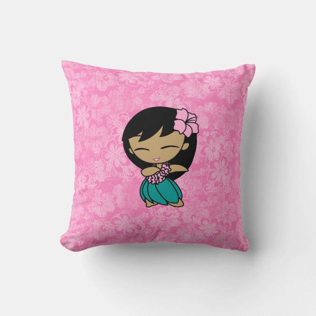 Aloha Honeys Hula Girl Reversible Square Pillows Kissen (Vorderseite)