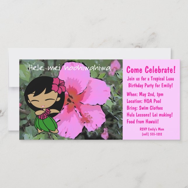 Aloha Honeys Luau Invite (Vorderseite)