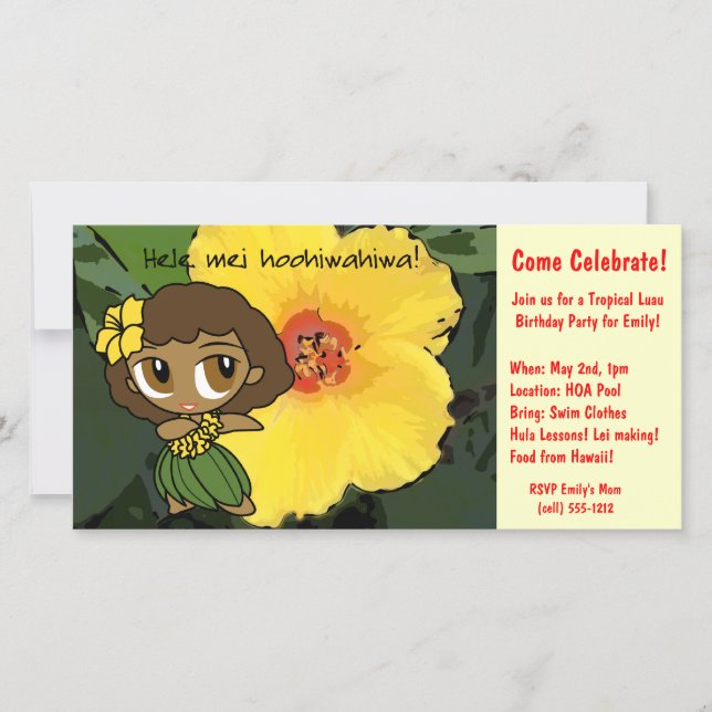 Aloha Honeys Luau Invite (Vorderseite)