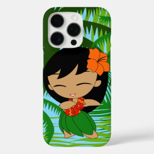 Aloha Honeys Palms Hawaiian Black Hair Hula Girl   iPhone 16 Pro Hülle