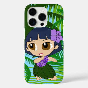 Aloha Honeys Palms Hawaiian Blue Hair Hula Girl C iPhone 16 Pro Hülle