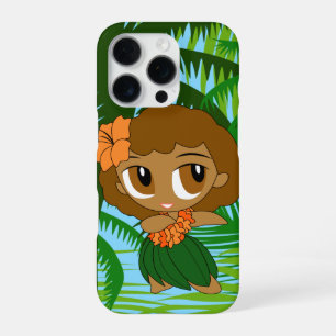Aloha Honeys Palms Hawaiian Brown Hair Hula Mädche iPhone 16 Pro Hülle