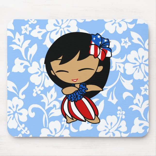 Aloha Honeys Patriotic Hula Girl Mousepads (Vorne)